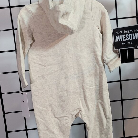 Nike Baby Zip-Up Hoodie Jumpsuit - Cream Color (12 Months) - Picture 4 of 5